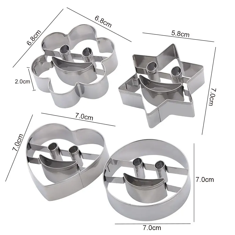 4 шт./компл. Астра круглая любовь смайлик формы для печенья Набор печенье "сделай сам" резаки украшение торта фонданта фрукты резка инструменты для выпечки