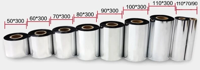 Resina de Cera da Fita Película de Transferência Térmica de Tinta Impressora de Etiquetas Mistura Largura Fita Milímetros 300m 90m 110x70m Zebra 2844 50mm110 2 Resina de Cera Da Fita, Película de