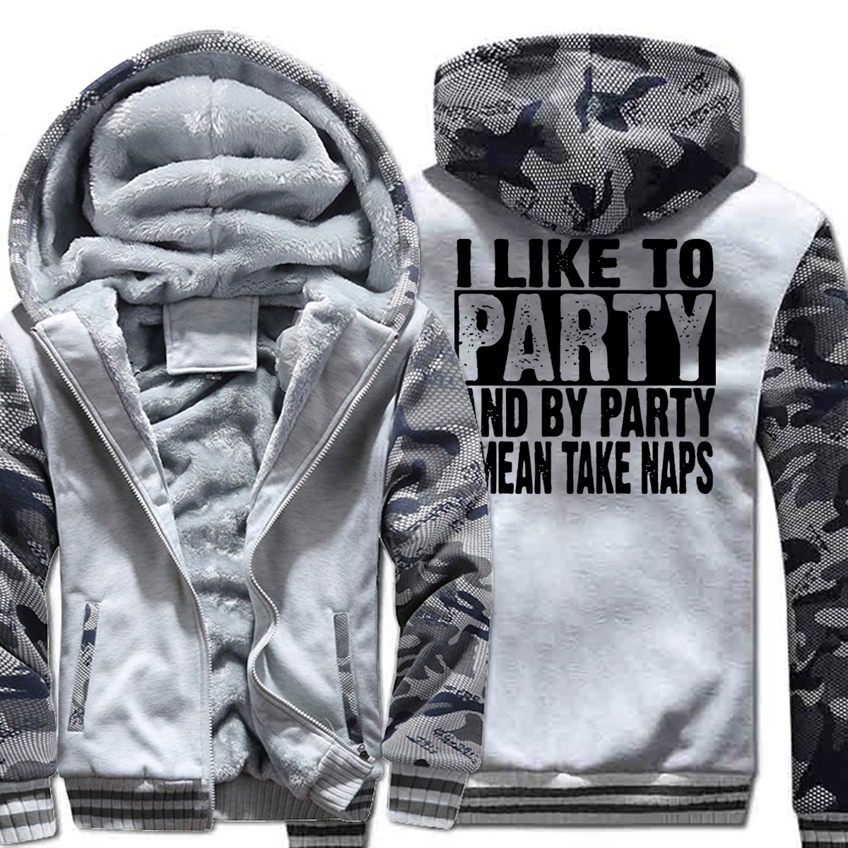 

Fashion Hoodies Funny Print I Like To Party And By Party I Mean Take Naps Sweatshirts 2019 Winter Thick Tracksuit Harajuku Hoody