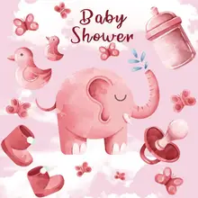 Buy Laeacco Pink Elephant Baby Shower Backdrops For Photography Baby Toys Party Poster Photographic Backgrounds For Photo Studio Free Shipping