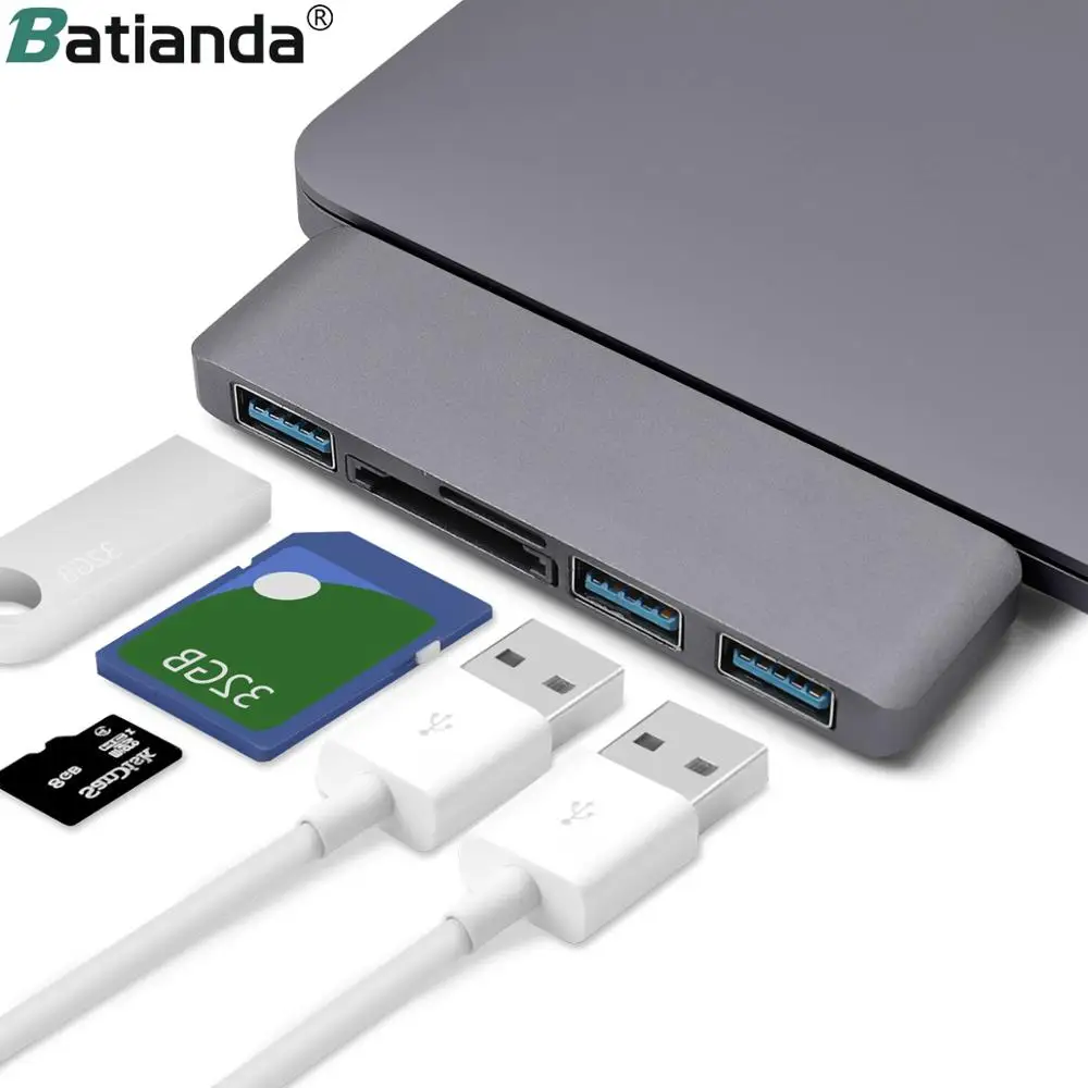 Usb type C концентратор 5 в 1 USB-C адаптер с SD/Micro SD картридеры USB 3,0 порт USB 2,0 порт для нового Macbook Pro Air A1932