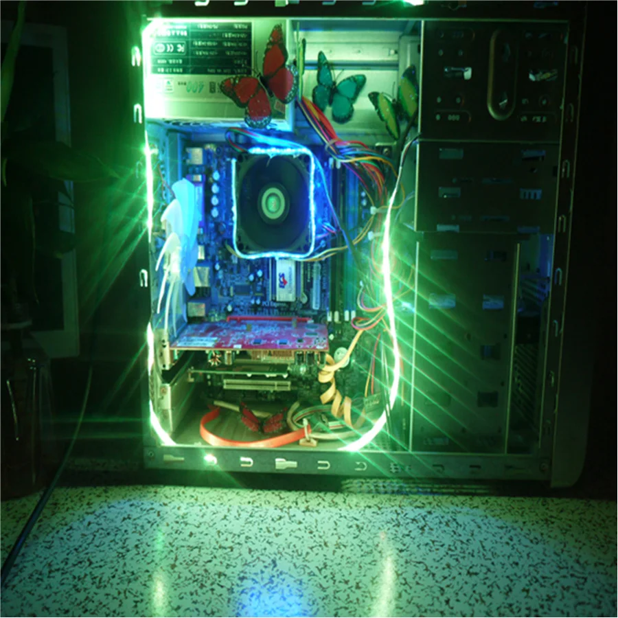 RGB светодиодные полосы света 5050 SMD хост декор для компьютера лента DC 12V