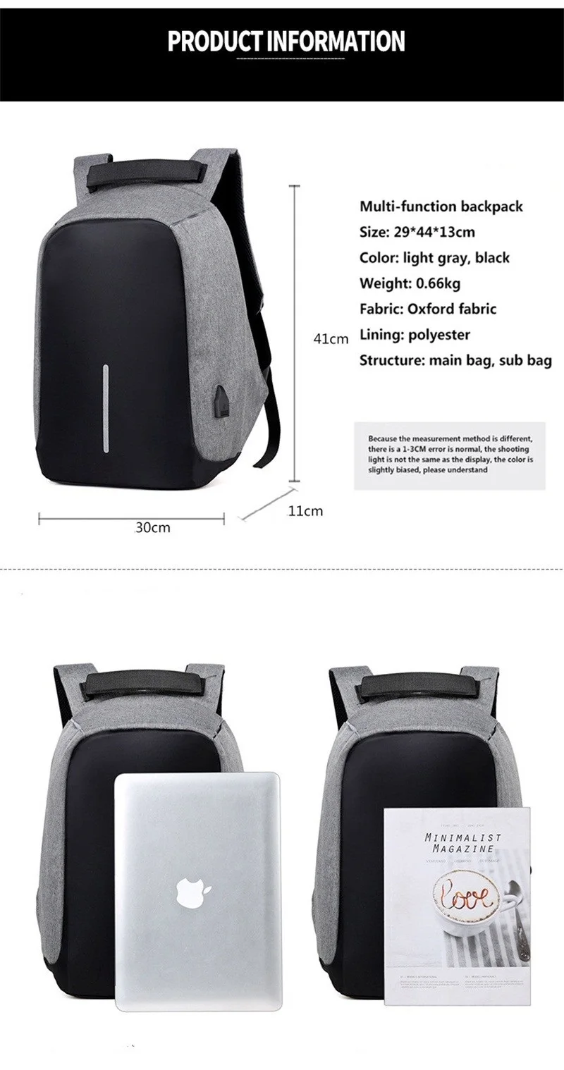Мужской рюкзак для ноутбука 15,6 дюймов, водонепроницаемый рюкзак для путешествий, рюкзак с защитой от кражи, рюкзак для студентов и школьников, сумки на плечо