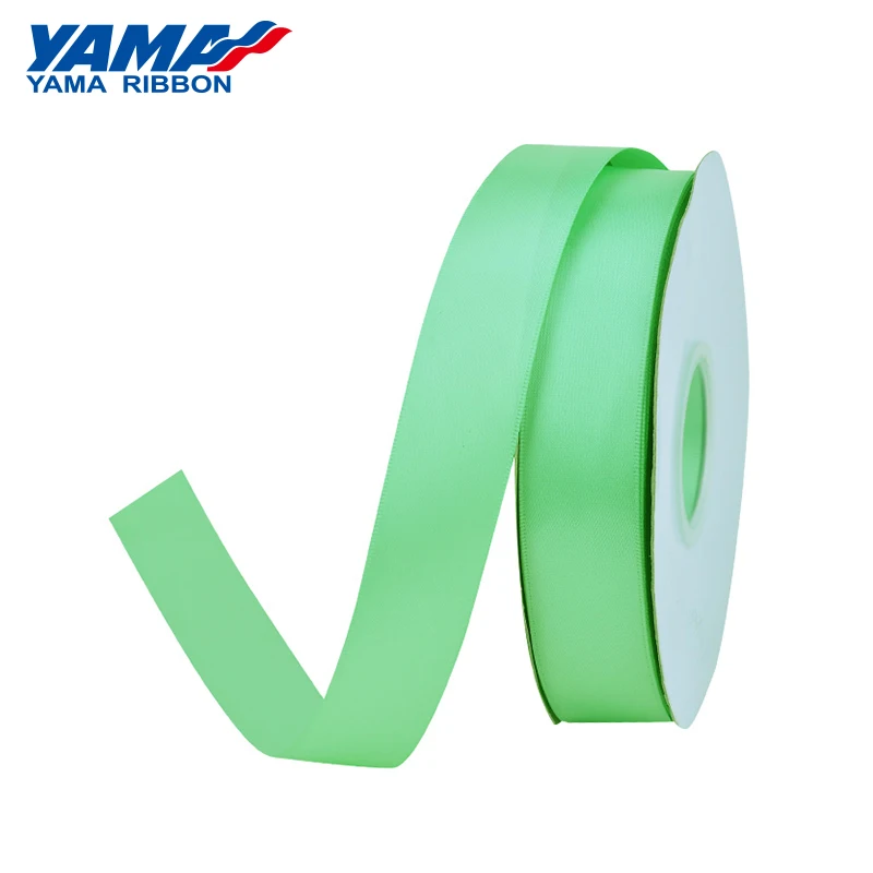 YAMA 25 28 32 38 mm 100yards/lot Double Face Satin Ribbon Light and Dark Green for Party Wedding Decoration Handmade Rose Flower satin ribbons ribbon supplies satin ribbon