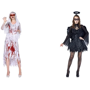 

Halloween masquerade party dress couple horror male doctor COS suit horror bloody female wear adult Party Holiday DIY Decor