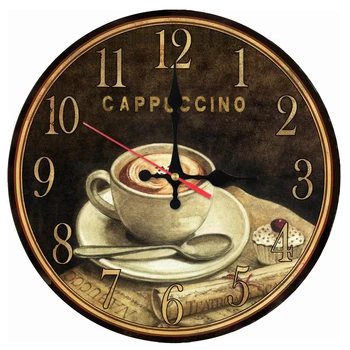 

hot sale wall clock wooden clocks Quartz watch home decor single face coffee stickers Europe style living room still life