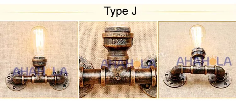 Лофт промышленный E27 настенный светильник, Ретро стиль, для помещений, 220 В, бра, настенные светильники, Ретро стиль, скандинавские железные трубы, лампа для дома, Wandlamp