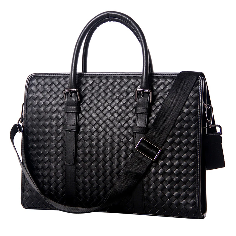 

100% Cow Genuine Leather Men Backpacks Fashion Real Natural Leather Student Backpack Boy Luxury Brand Weave Computer Laptop Bag