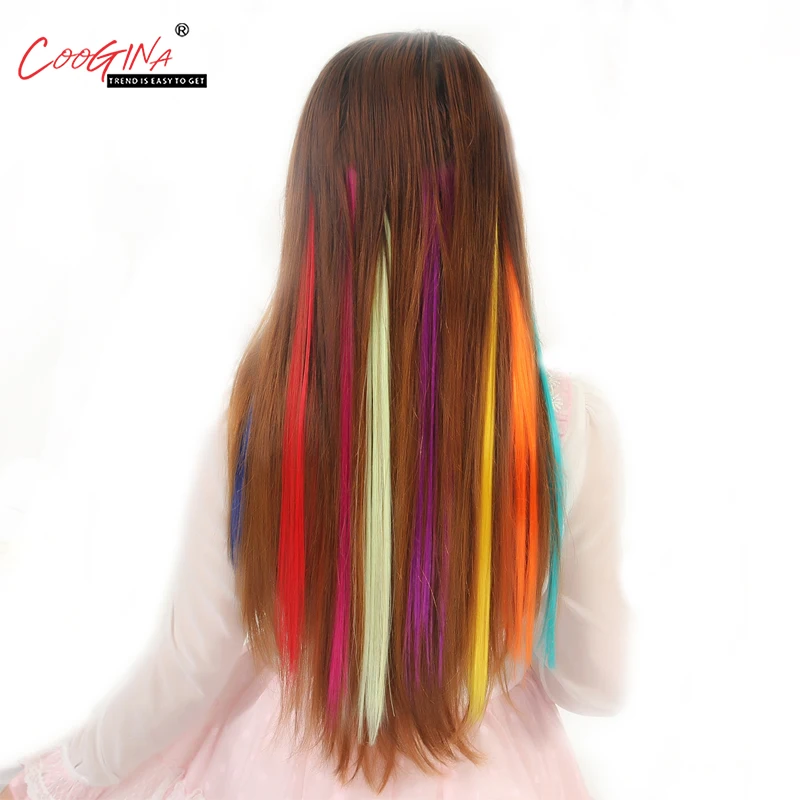 Coogina волос синтетических клип-в Одна деталь высокого Температура волокно