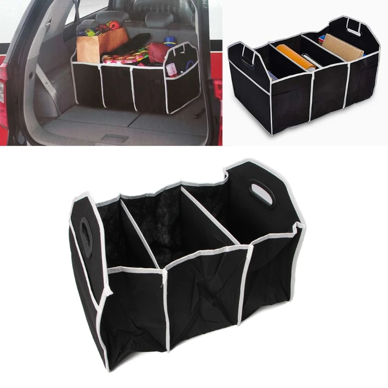 

Car-Styling Black Collapsible Car Organizer Toys Food Storage Truck Cargo Container Bag Box Automobiles Stowing Styling Kit