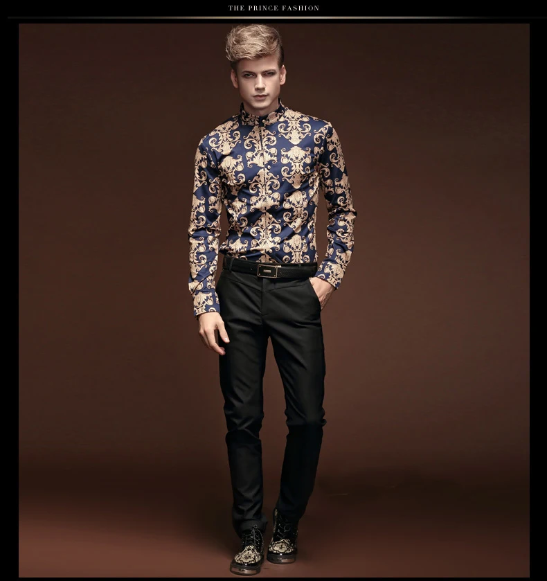 New 2015summer Style Fashion Vintage Mens Clothing Long Sleeve Camisa Masculina Baroque Shirts Casual Flower Shirt M 3XL62 In Tuxedo From New 2015summer Style Fashion Vintage Mens Clothing Long Sleeve Camisa Masculina Baroque Shirts Casual Flower Shirt M 3XL62 In Tuxedo From