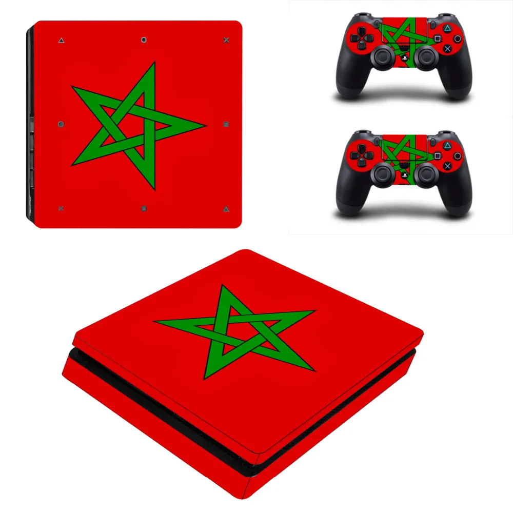 Марокко Национальный флаг PS4 тонкий кожи Стикеры наклейка для Игровые приставки 4 консоли и контроллера PS4 тонкие наклейки Винил