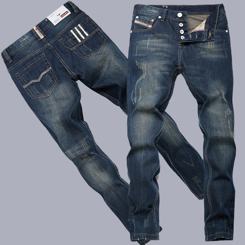 HOT SALE fashion cotton straight Thin models Slim fit loose men's jeans