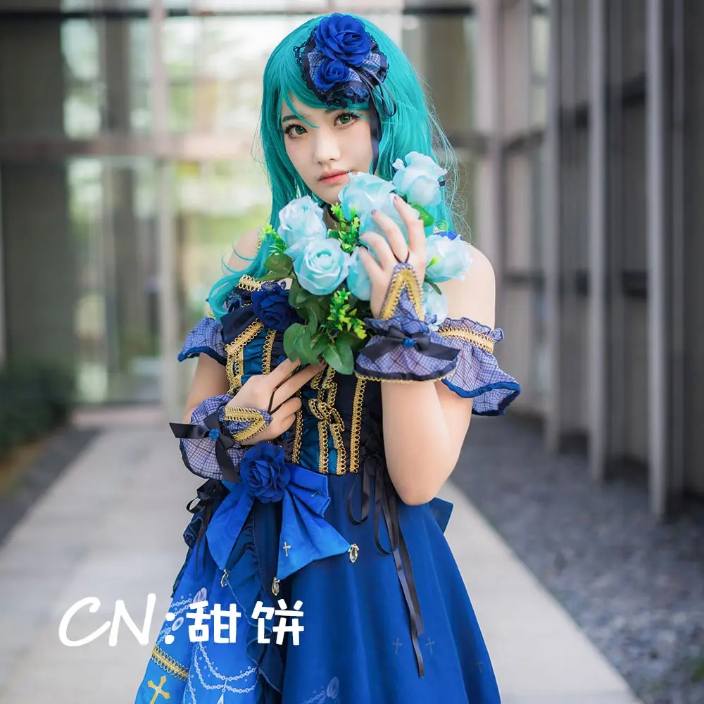 

CGCOS Free Shipping Cosplay Costume COS BanG Dream ! Roselia 4th Single ONENESS Sayo Hikawa Dress Anime Halloween Christmas