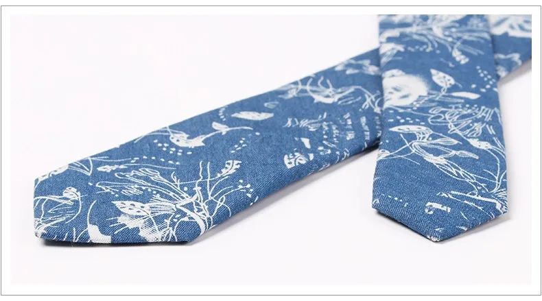 Новый бренд Для мужчин S Галстуки 100% хлопок тонкий тощий Средства ухода за кожей шеи галстук для Для мужчин с цветочным принтом Средства