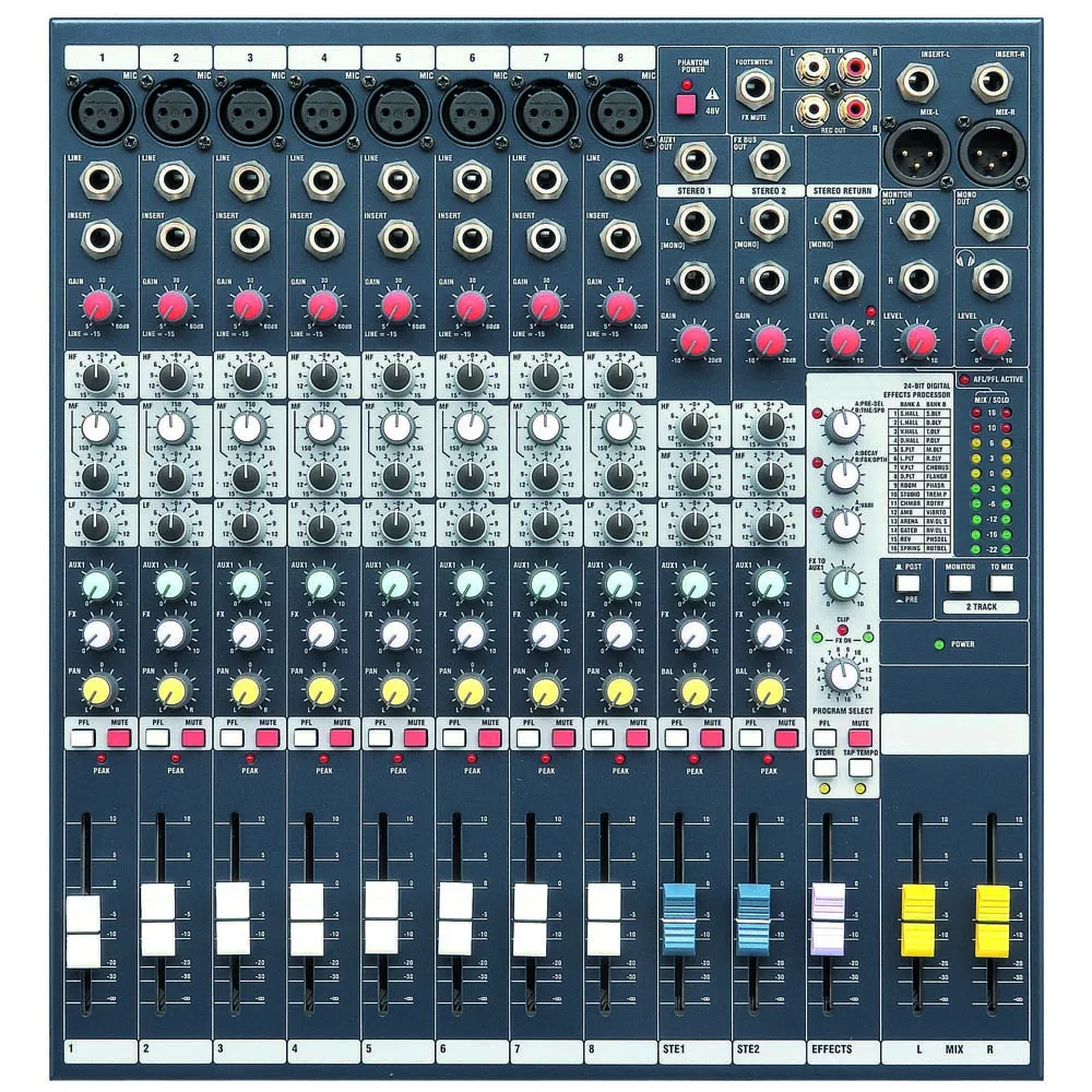 

Leicozic 8 channel Audio mixer Professional mixing console mixing desk for Stage performances Mixer with Effects FEX8 live sound