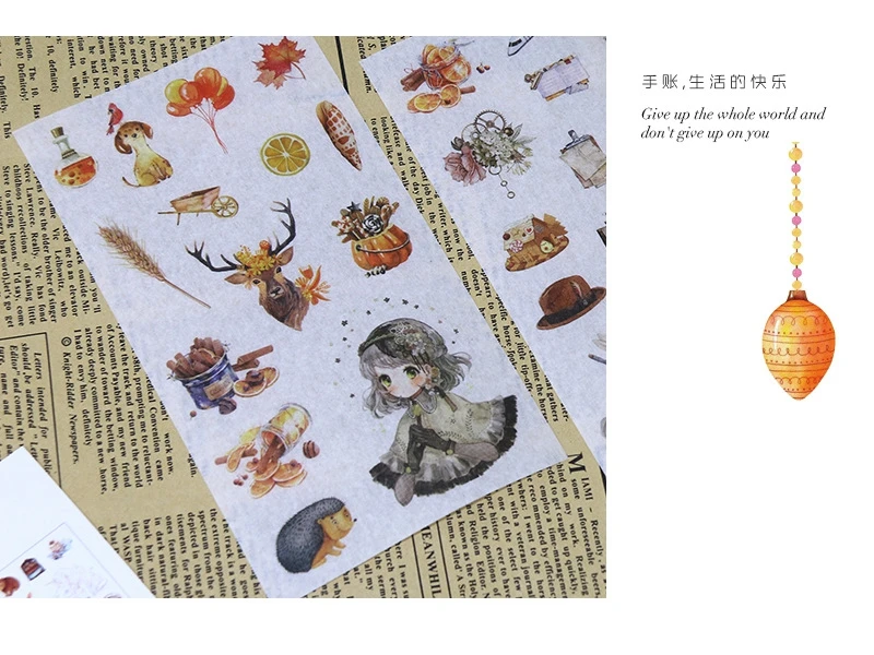 Girl Cartoon Stickers Anime Cute Kawaii Sticker Mobile Phone Book Gift DIY Ablum Diary Scrapbooking decoration label Stickers