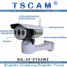 TSCAM SP-P703WZ Wireless Wifi 720P HD Pan/Tilt/Zoom IP Network Camera Outdoor waterproof PTZ CCTV with Micro SD Slot and P2P