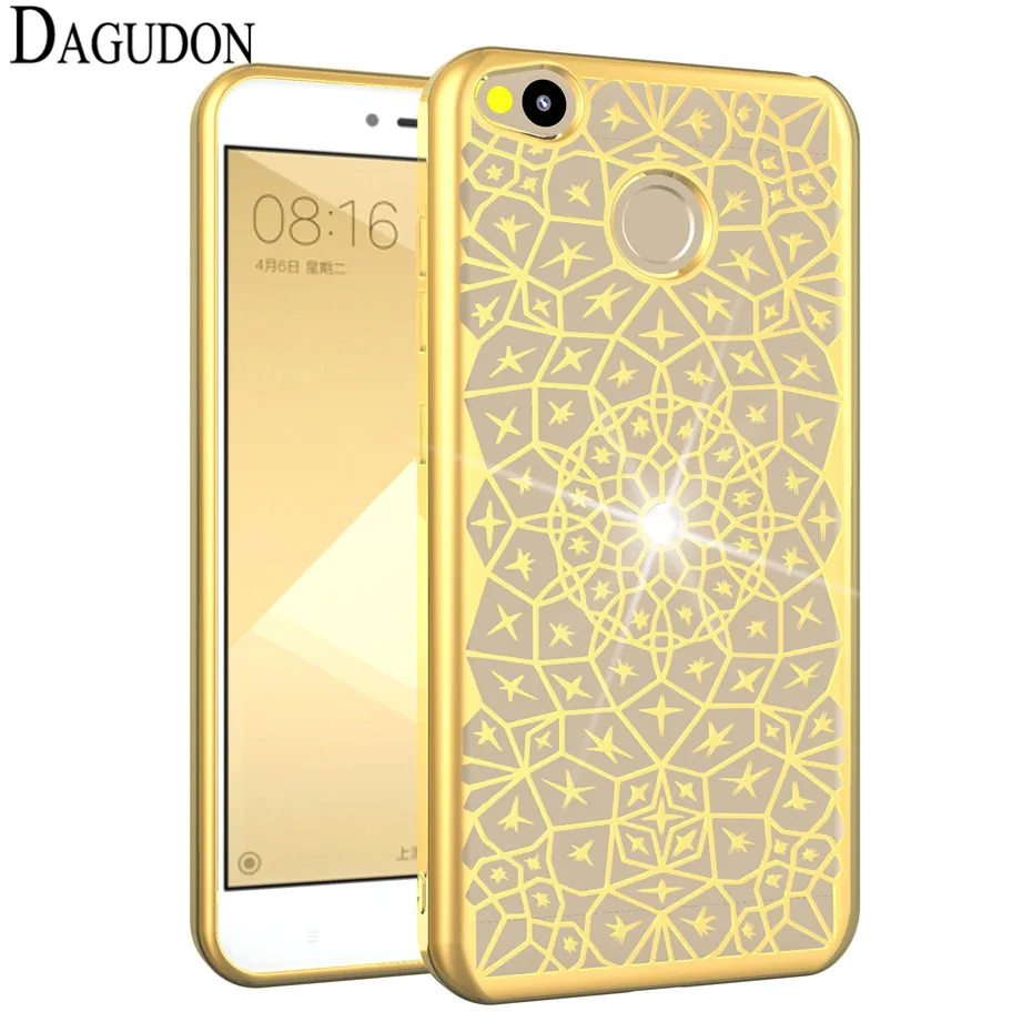 

DAGUDON Luxury Soft TPU Case For Xiaomi Redmi 4X Shiny Cover Diamond Silicon Coque For Xiaomi redmi 4X Gold Plating Glitter Case