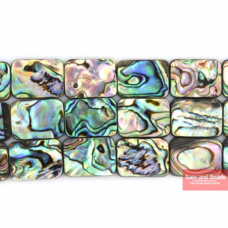 

High Quality Rectangle Abalone Shell Beads for Jewelry Making Strand 7.5" for Bracelet Necklace Making ROAB01