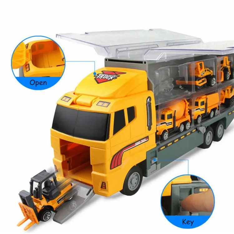 Строительный грузовик контейнер для транспортных средств игрушечный автомобиль набор грузовиков экскаватор цементный самосвал
