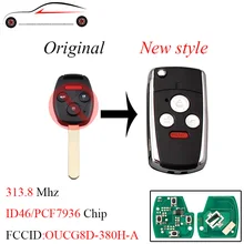 GORBIN стиль 3+ 1 кнопки дистанционного ключа автомобиля для Honda OUCG8D-380H-A 313,8 МГц ID46 чип для Honda Accord 2003 2004 2005 2006 2007