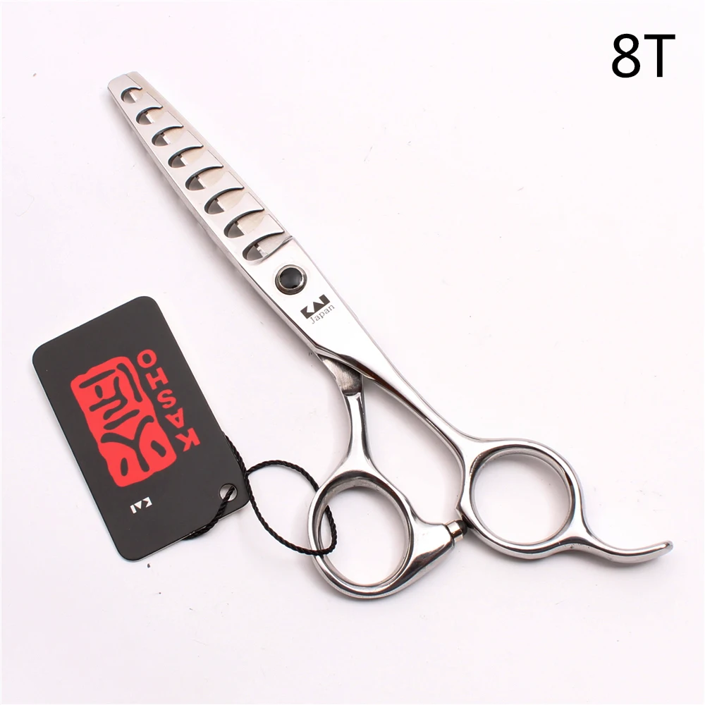 

6'' 17cm Kasho 440C Thinning Shears Professional Hairdressing Scissors 8 Teeth Thinning Rate 50% Style Tools Hair Scissors H2004