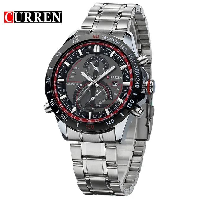 

CURREN Men causal watch Clock Men Quartz men business and travel watches Casual Full Steel Men Watch waterproof 8149