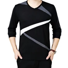 Новинка, мужской пуловер, свитер, весна-осень, Повседневный, пэчворк, мужские вязаные свитера свободного размера плюс, v-образный вырез, тонкий мужской свитер 3XL