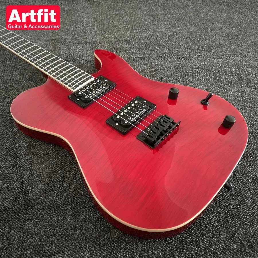 

2017 New Arrival FMT HH Trans Wine Red Arched Flame Maple Top TL Electric Guitars Free Shipping
