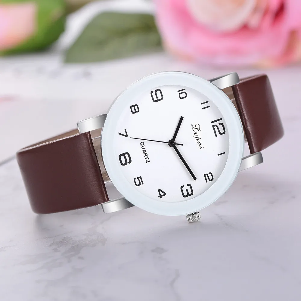 Женские часы с кожаным ремешком водонепроницаемые повседневные простые цифровые весы из белого сплава кварцевые наручные часы с циферблатом браслет reloj mujer z70