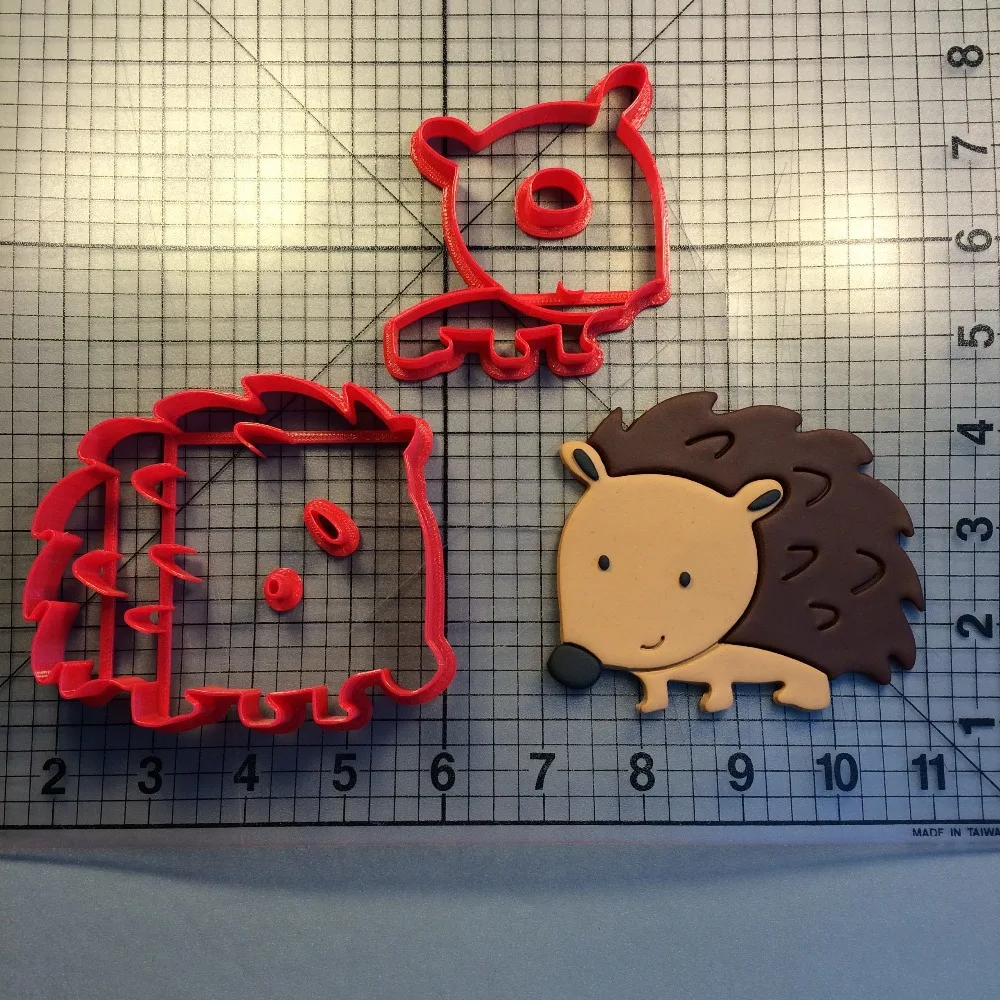 

Animal Hedgehog Design Custom Made 3D Printed Cookie Cutter Set Fondant Cupcake Decorating Tools