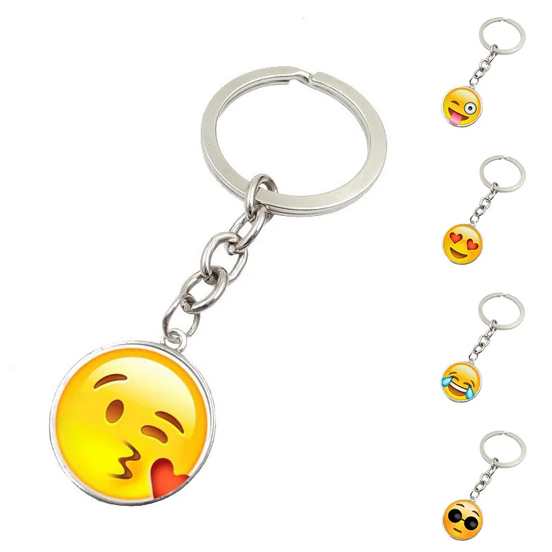 

BLA Lovely Metal Emoji Emoticon Keychain Men Women Car Bag Key Ring Key Chain key holder Pendant Gift Accessories Keyring Z30