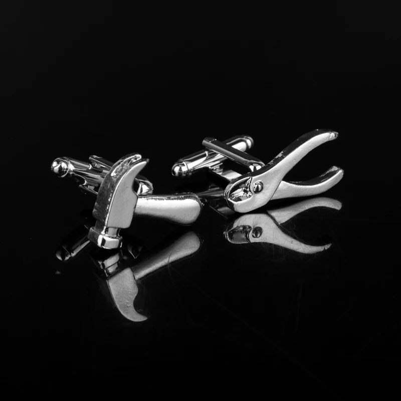 

dongsheng Novelty Enginner Hammer Tool Cufflinks Buttons Pliers Hammer Pattern Cuff Links Style Men's Shirt Cuff Button -40