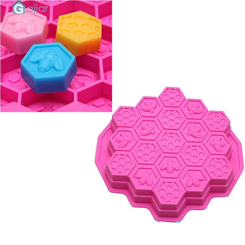 DIY Silicone 19 Cell Bee Honeycomb Cake Chocolate Soap Candle Bakeware Mold Mould Dropshiping Feb22 | Дом и сад