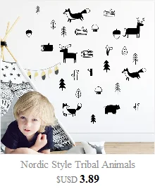 Виниловые наклейки в скандинавском стиле для детской комнаты, декоративные настенные наклейки для мальчиков