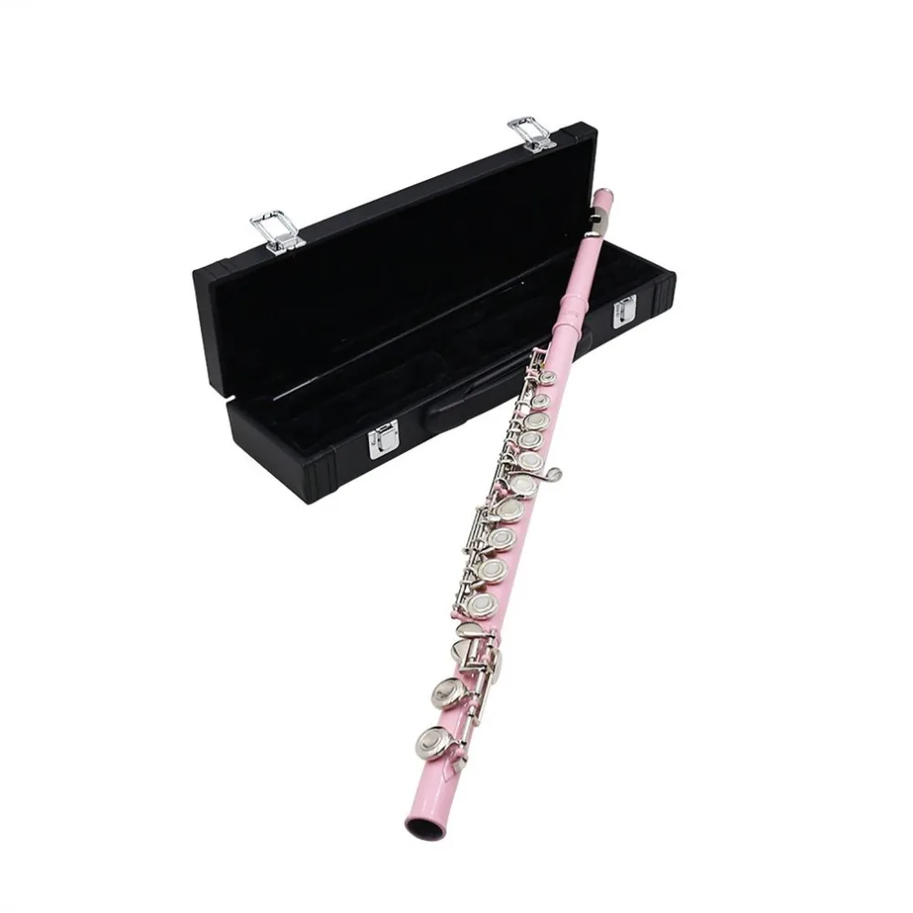 

Tone C Gold 16 Holes CKey Flute Silver Keys Cupronickel Body with Storage Bag Cleaning Cloth Stick Gloves Set
