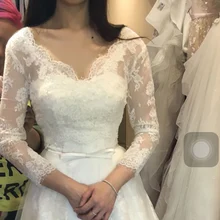 Свадебное болеро с длинным рукавом и v-образным вырезом, кружевные свадебные обертывания для свадебной вечеринки, выпускного вечера, дешевая белая куртка, болеро, болеро