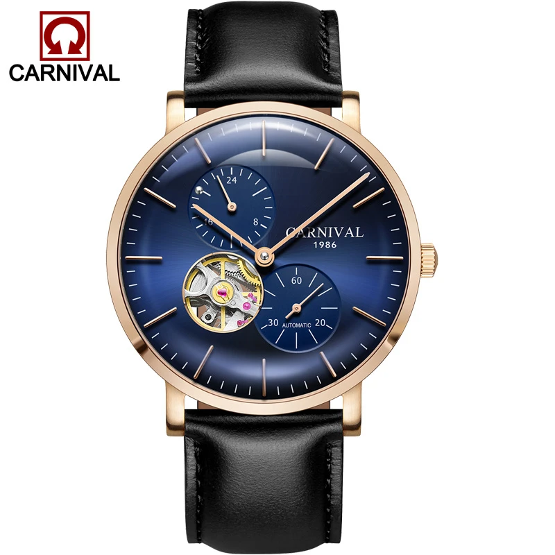 كرنفال سامسونج توربيون السيارات ساعات آلية الرجال الفاخرة العلامة التجارية الصلب الكامل للماء الرجال ووتش الساعات relogio كول الساعاتي