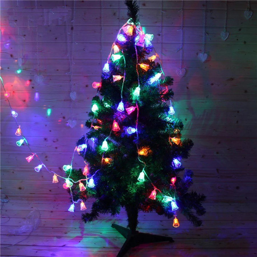 4M 20LEDs Jingle Bells Fairy String Light AC110V/220V Bells Christmas Tree Home Christmas Party New Year Decoration