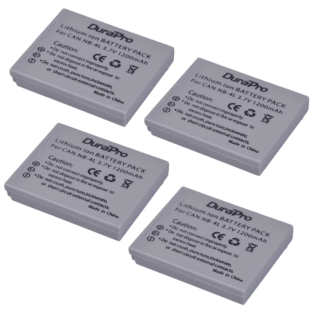 Batteria Ricaricabile Agli Ioni Di Litio Durapro 1200Mah Nb-4L Nb4L Nb 4L Per Canon Ixus 40 30 50 55 S5 Wa60 Tx1 Ds4 Sd960 Is 255 Hs
