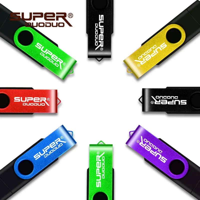 USB флеш накопитель OTG 2 в 1 опт 128 ГБ 64 32 флешка для смартфонов Android внешний хранения