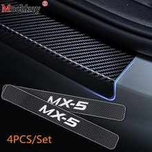 Автозапчасти для Mazda MX-5 MX 5 MX5, Накладка на порог двери автомобиля, Накладка на порог двери, Виниловая наклейка из углеродного волокна, автомобильные аксессуары, 4 шт