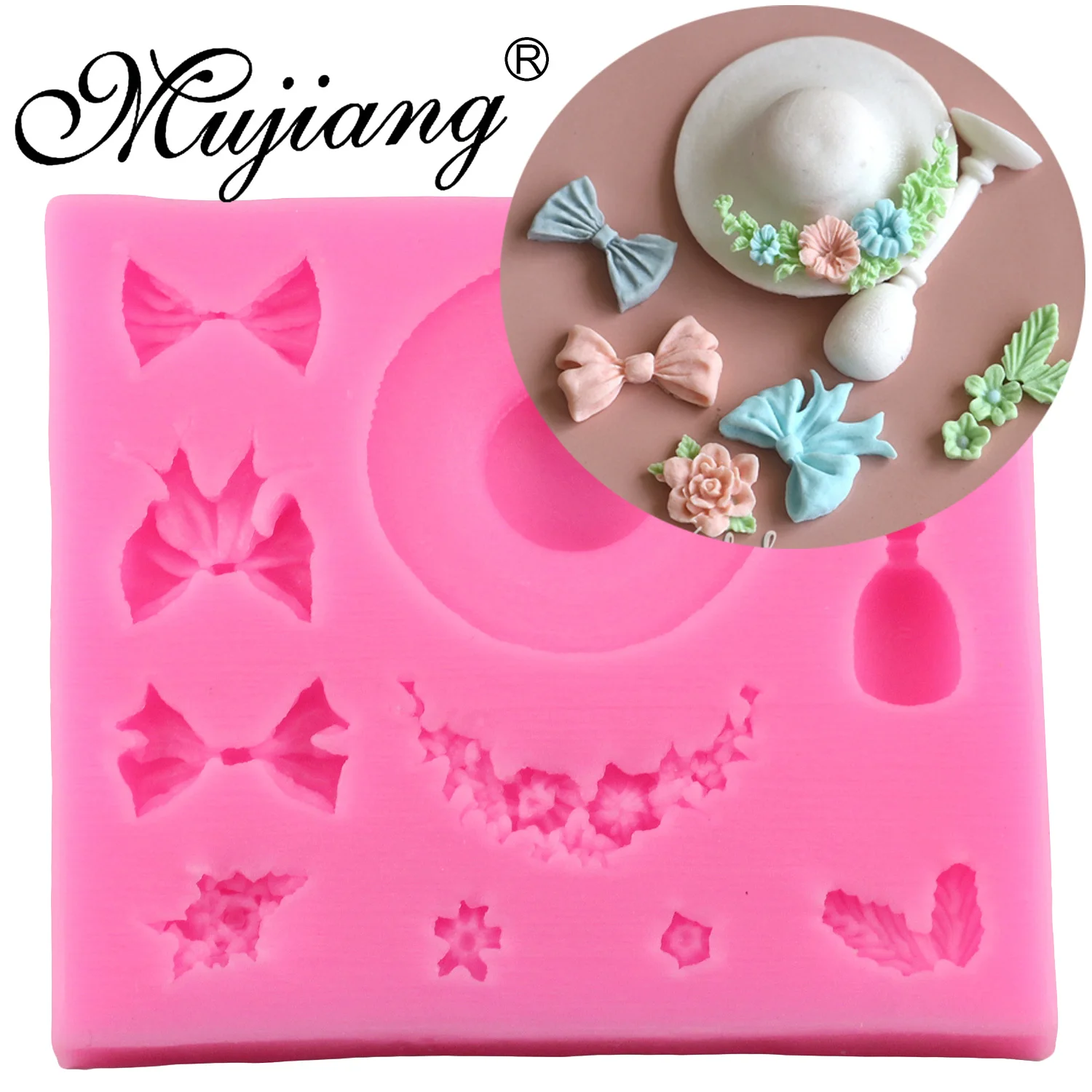 

Mujiang DIY Hat Flower Cake Border Silicone Molds Cupcake Fondant Cake Decorating Tools Chocolate Jelly Candy Fimo Clay Moulds