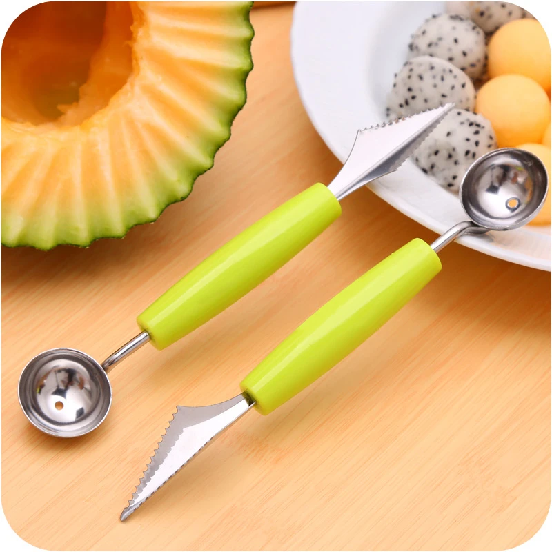 Melon Baller Scoop Set,Watermelon Scooper,4 In 1 Stainless Steel Fruit Carving Tools Set,Watermelon Slicer Ice Cream Baller,Fruit Cutters