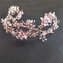 SLBRIDAL ручной работы, со стразами и жемчугом, свадебная тиара, повязка на голову для невесты, королевская принцесса, корона, аксессуары для волос, женские Украшения