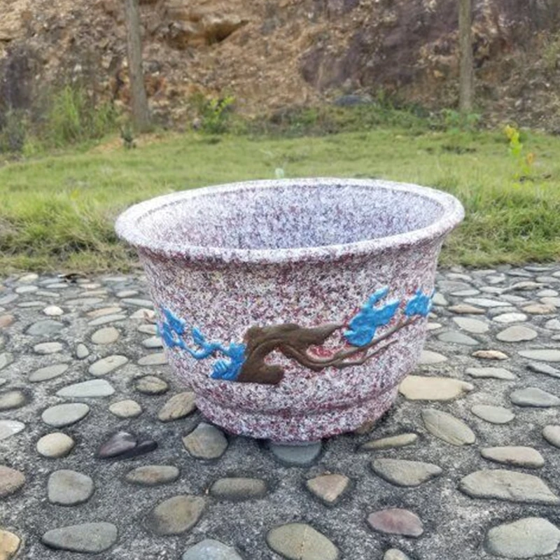 

32cm/12.6in Easy Construction Durable Home Gardening Bonsai DIY Round Winter Sweet Flower Trees Concrete Flower Pot Planter Mold