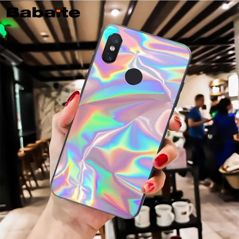 Babaite rainbow iridescent holographic Phone Case Cover for Xiaomi MiA1 A2 lite F1 Redmi8 4X 5Plus S2 Note7 8Pro 5A 6A