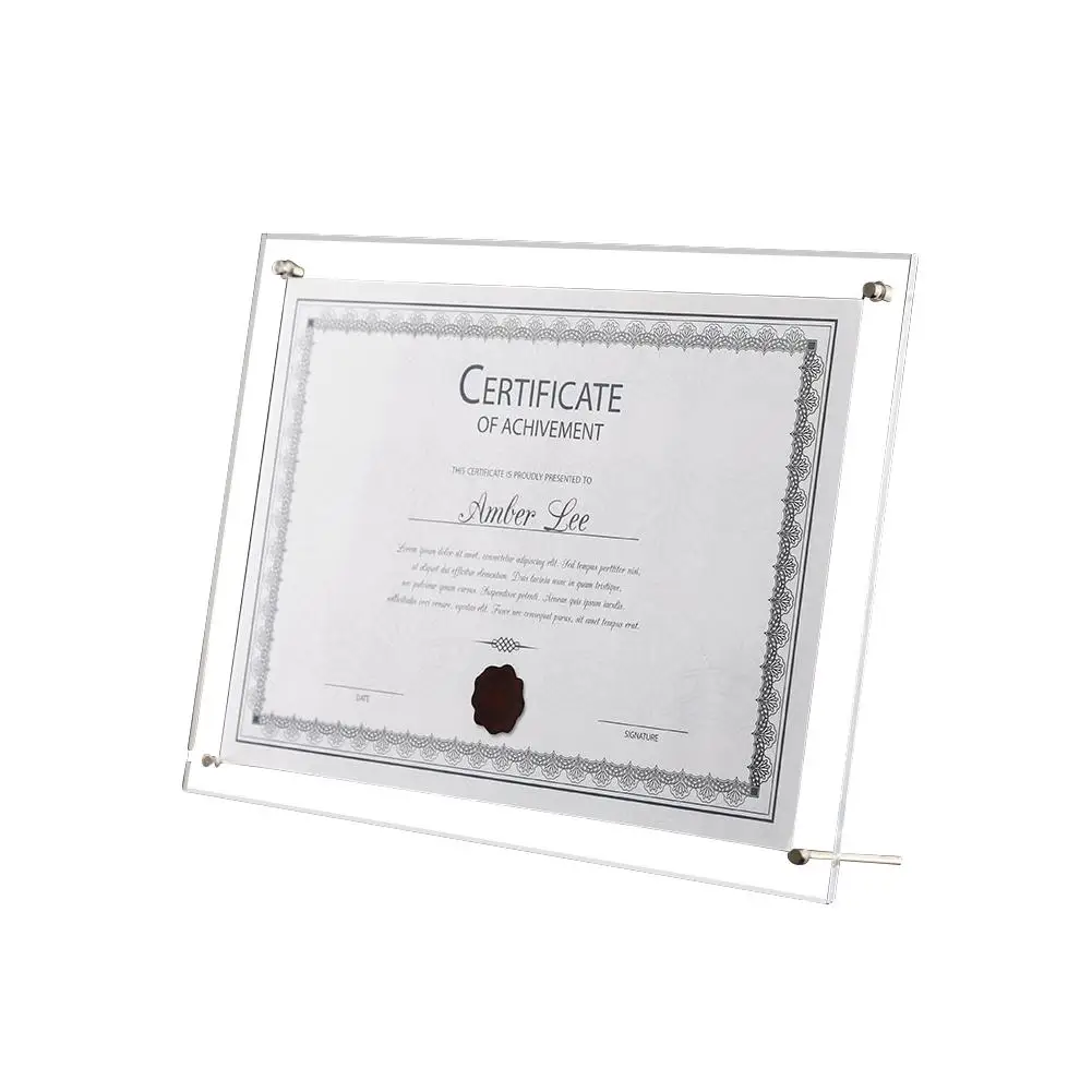 

Photo Frame Business License Display Stand Crystal Plexiglass A4 Certificate Holder Home Decoration Practical Quick Delivery