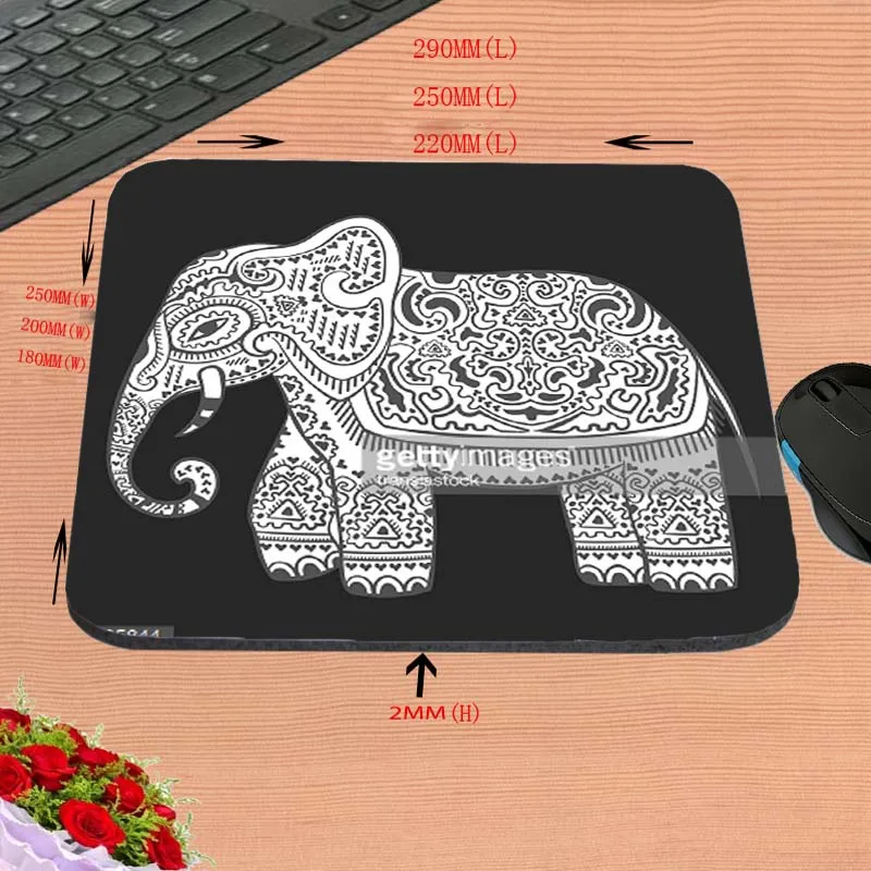 Портативных ПК слон Винтаж узор Стиль противоскользящие Мышь площадку компьютер игровой Мышь Pad Коврики для optal мне трекбол Мышь - Цвет: 180mmX220mmX2mm